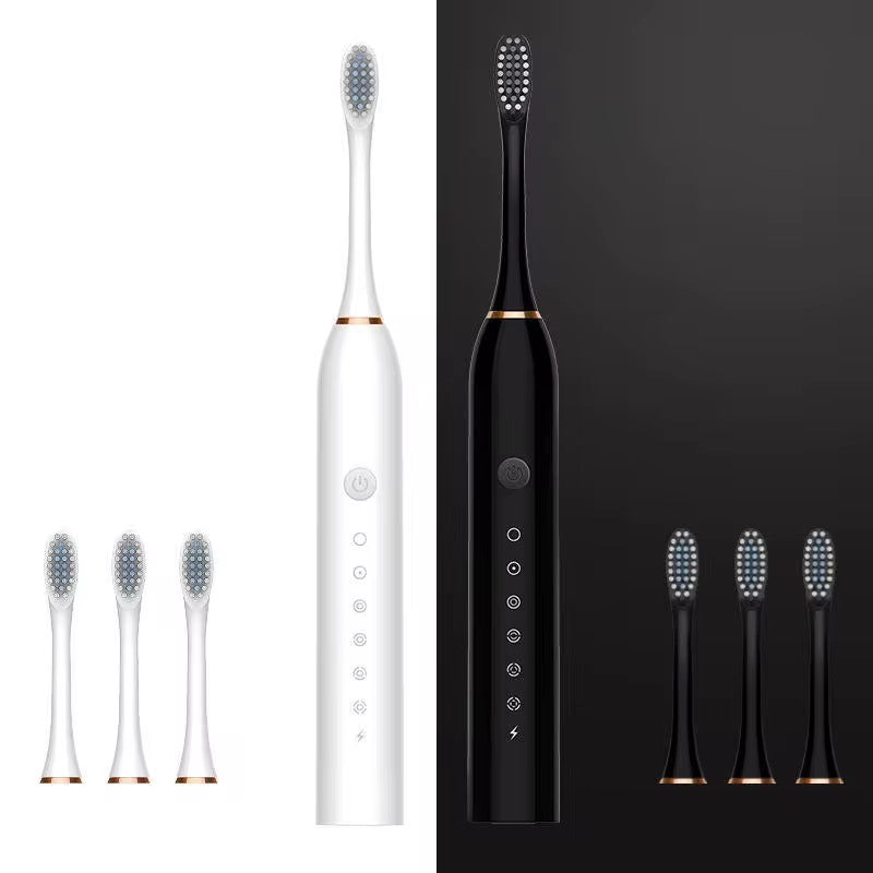 Rechargeable IPX7 Waterproof Sonic Couple Electric Toothbrush (USB-C Charging) – 4 Soft Bristles, 2-Min Timer & 30 s Reminder – Includes 1 Year Warranty