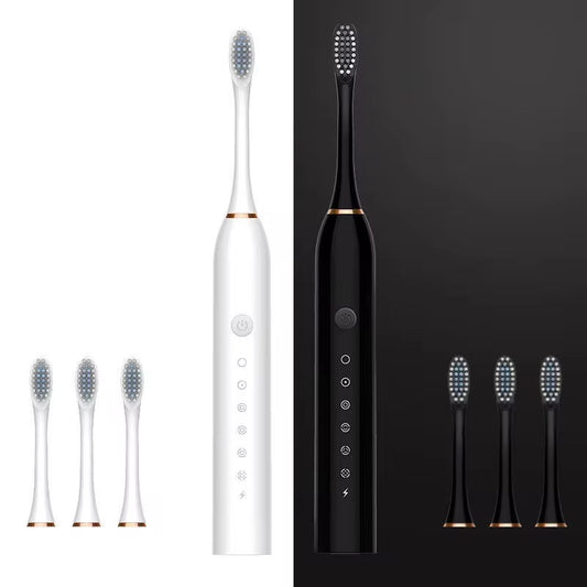 Rechargeable IPX7 Waterproof Sonic Couple Electric Toothbrush (USB-C Charging) – 4 Soft Bristles, 2-Min Timer & 30 s Reminder – Includes 1 Year Warranty