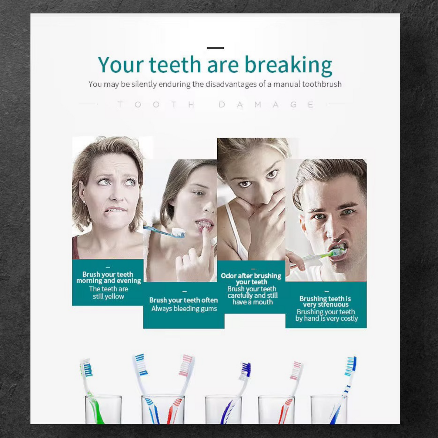 Rechargeable IPX7 Waterproof Sonic Couple Electric Toothbrush (USB-C Charging) – 4 Soft Bristles, 2-Min Timer & 30 s Reminder – Includes 1 Year Warranty