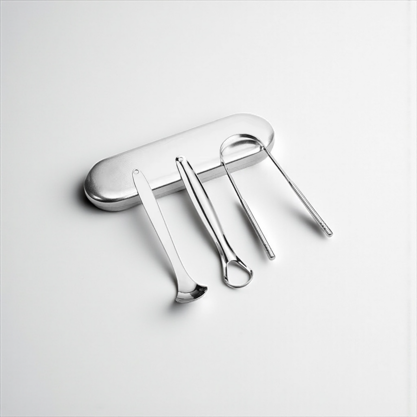 3-Piece Tongue Cleaner Set – Stainless Steel Tongue Scrapers for Fresh Breath & Oral Hygiene