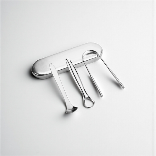 3-Piece Tongue Cleaner Set – Stainless Steel Tongue Scrapers for Fresh Breath & Oral Hygiene